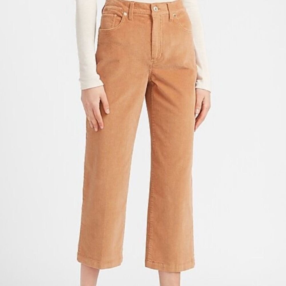 Express corduroy wide leg high rise crop pant size 2